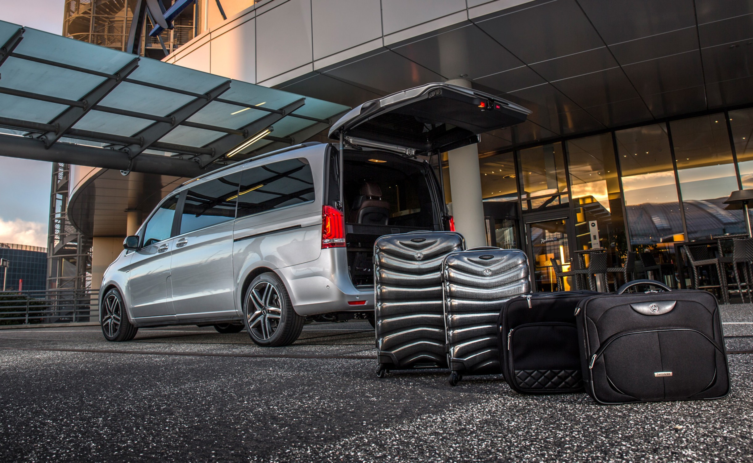 Group passengers arriving for an airport transfer